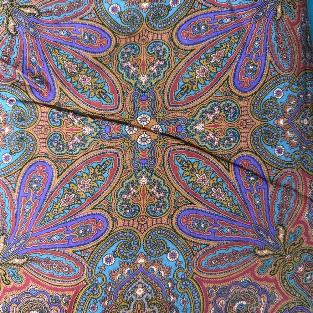 Vintage Ralph Lauren Paisley Duvet Cover Multi Color Boho Rope Trim